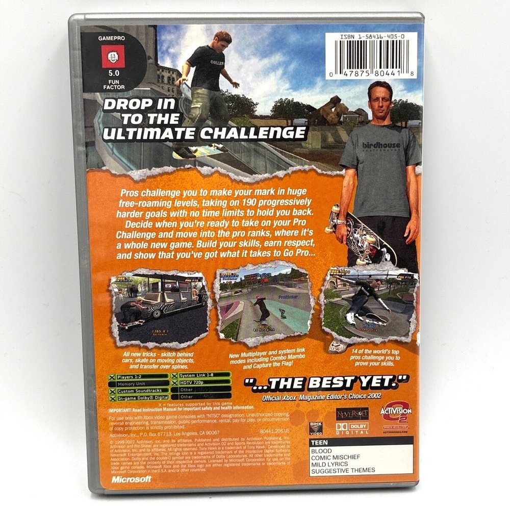 Tony Hawk's‎ Pro Skater 4 Xbox Platinum Hits Activision 2002 Neversoft NTSC T - Picture 2 of 7